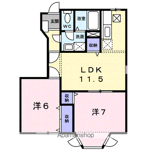 グリーンキャッスル(2LDK/1階)の間取り写真