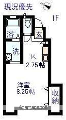 ジュネス高須(1K/1階)の間取り写真