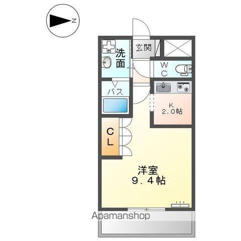 ル・フレーズ(1K/2階)の間取り写真