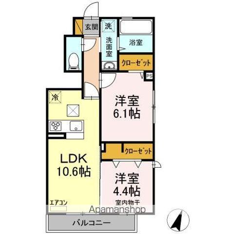 クラーヴォⅡ(2LDK/1階)の間取り写真