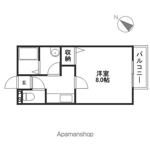 クレセールK(1K/2階)の間取り写真