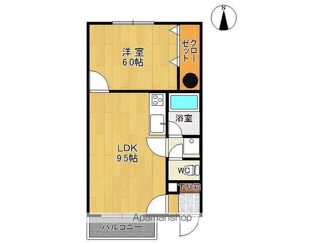根室本線 帯広駅 徒歩8分 2階建 築28年(1LDK/2階)の間取り写真