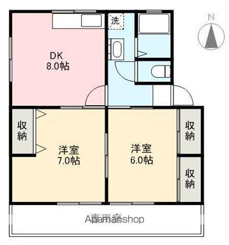 クレールA(2DK/1階)の間取り写真