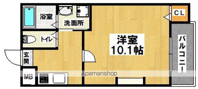 ジーイートワ(1K/2階)の間取り写真