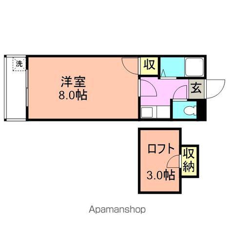 シャトレ隈Ⅱ(1K/2階)の間取り写真
