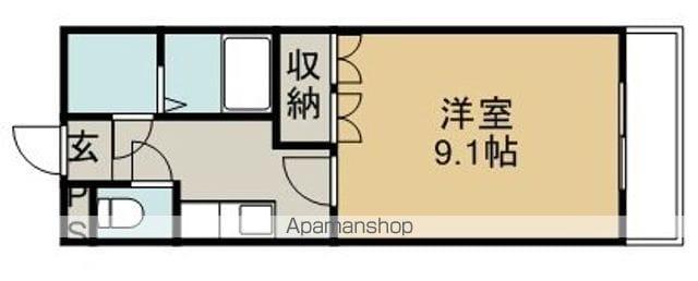 ビューパートK(1K/2階)の間取り写真