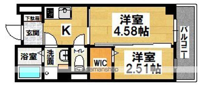 NU長居公園(2K/2階)の間取り写真