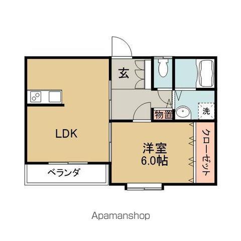 ベルメゾンイースト(1LDK/2階)の間取り写真