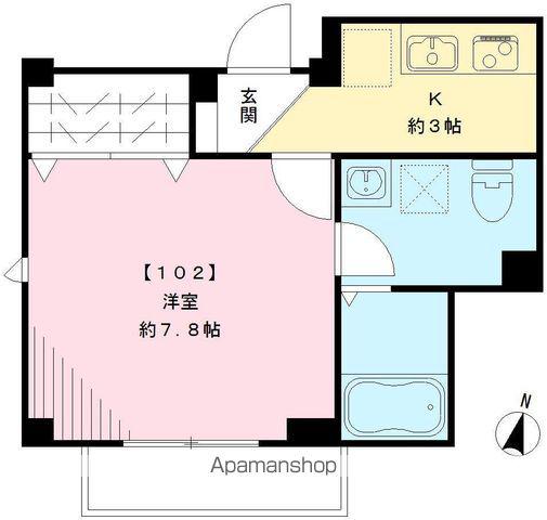 VIEUNO UMEMOTO ビューノウメモト(1K/1階)の間取り写真