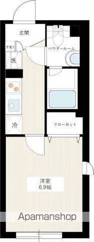 ハーモニーフラッツ中目黒(1K/3階)の間取り写真