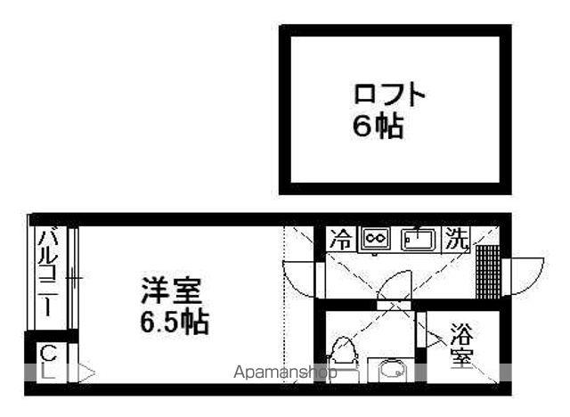 グランルージュ・N北仙台(1K/2階)の間取り写真