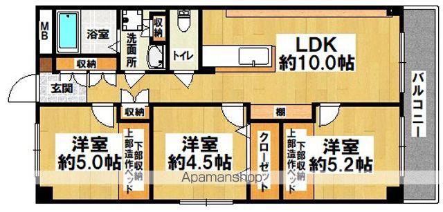 エコーハイツ(3LDK/3階)の間取り写真
