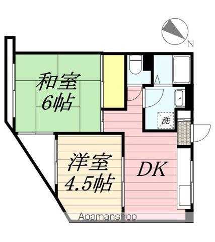 ハイエンド香椎(2DK/3階)の間取り写真