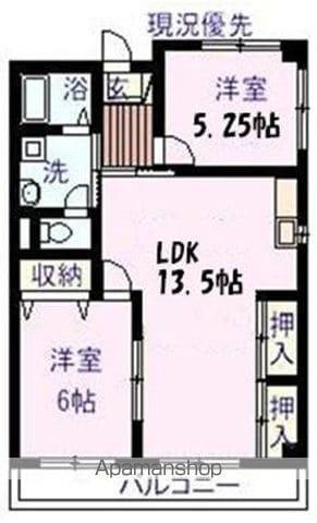 サン・オーレやなもと(2LDK/3階)の間取り写真