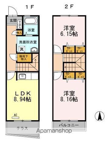 アメニティうちのⅢ(2LDK/1階)の間取り写真