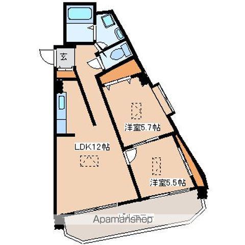 ラ・レコルトⅡ(2LDK/2階)の間取り写真