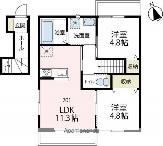 ラウレアⅠ(2LDK/2階)の間取り写真