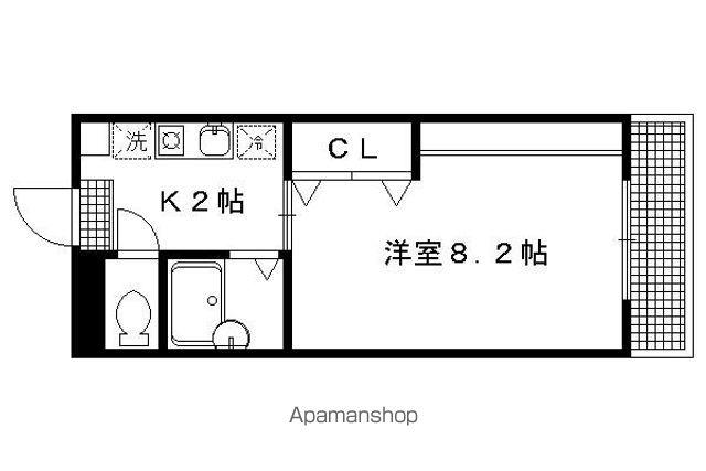 ヴィラ聖護院(1K/5階)の間取り写真