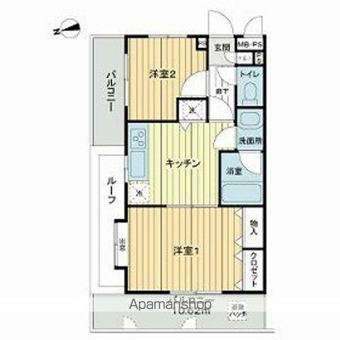 レヂオンス武蔵野 パートⅣ(2K/4階)の間取り写真