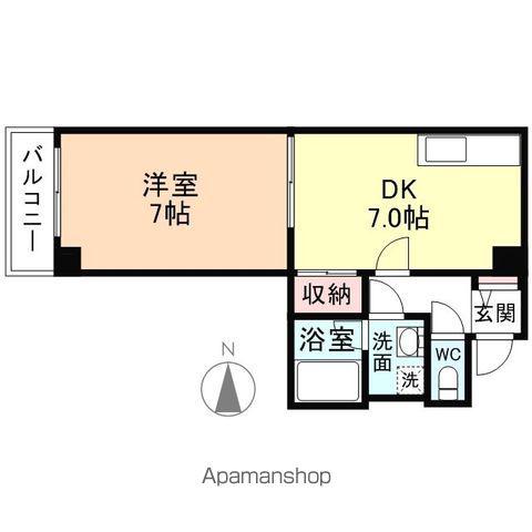 リュミエ白銀(1DK/3階)の間取り写真