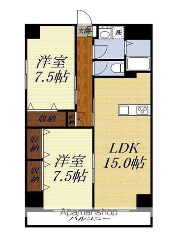 MP X番館(2LDK/7階)の間取り写真