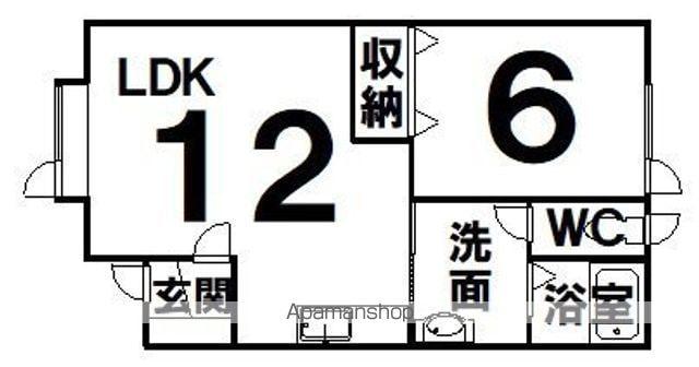 JUMEAUX(1LDK/2階)の間取り写真