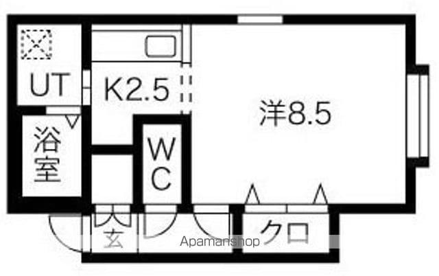 グランシエル(1K/1階)の間取り写真