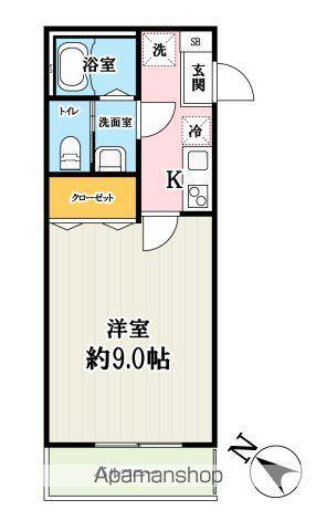 アトラス新狭山(1K/1階)の間取り写真