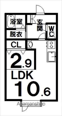 メープルK(1DK/2階)の間取り写真