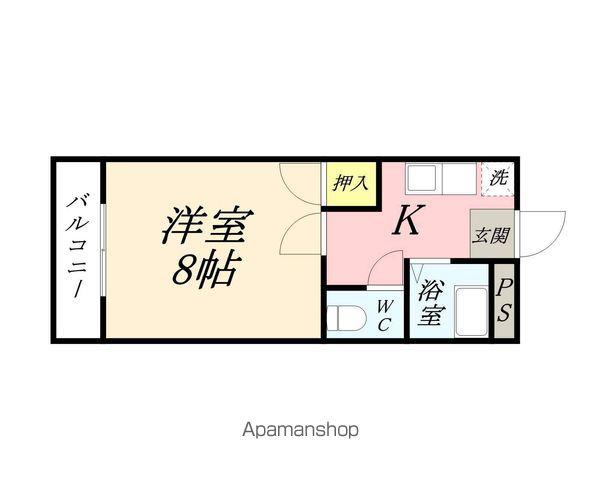 グリーンパーク賞田(1K/4階)の間取り写真