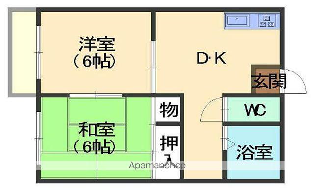 フレグランス(2DK/1階)の間取り写真