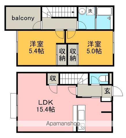 リッシュハイム(2LDK/2階)の間取り写真
