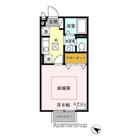 シュヴァルベ北松本(1K/1階)の間取り写真