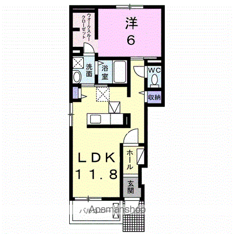 エアリーガーデン(1LDK/1階)の間取り写真