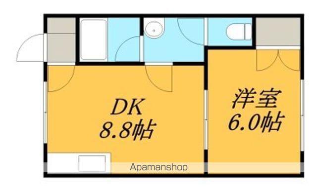 パレス美原B棟(1DK/2階)の間取り写真