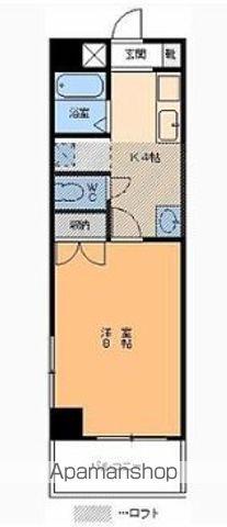 ハイツ楡の森(1DK/7階)の間取り写真