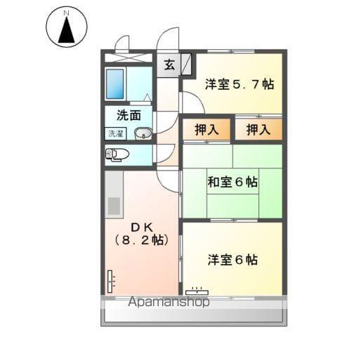 パークサイドほそや(3DK/3階)の間取り写真