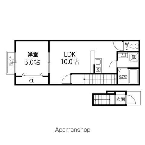 ココスタイル萩野町(1LDK/2階)の間取り写真