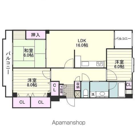 メモリーハイツ・ヨネックス(3LDK/2階)の間取り写真