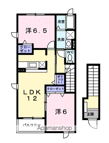 ベル・ブリーズSⅡ(2LDK/2階)の間取り写真