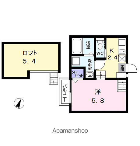 CREO中村公園(1K/1階)の間取り写真