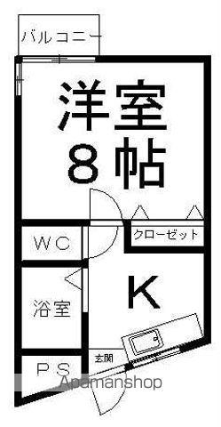 ジュ・ウェル前九年(1K/1階)の間取り写真