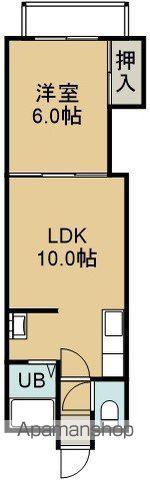 クオレ松陰(1LDK/4階)の間取り写真