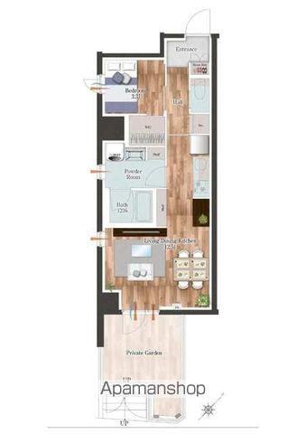 デュオフラッツ板橋大山(1LDK/1階)の間取り写真