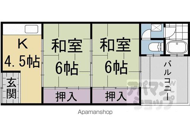 千々川マンション(2K/2階)の間取り写真