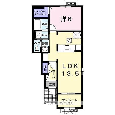 PLAISIRⅡ(1LDK/1階)の間取り写真