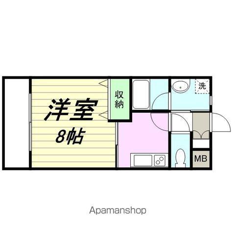 エルミタージュ川内(1K/1階)の間取り写真