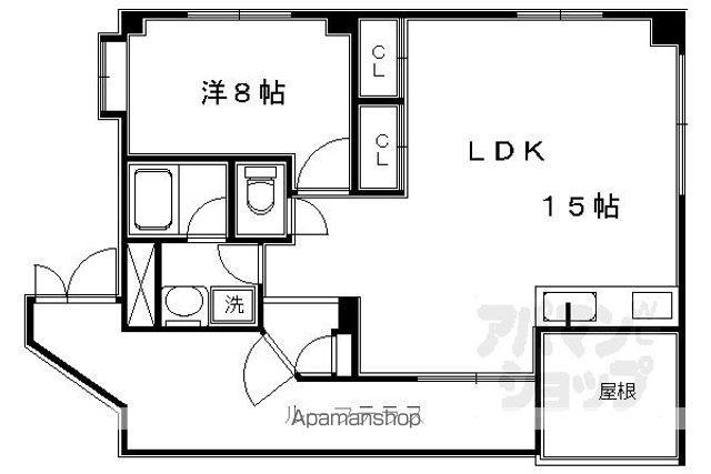 ランブラス御所東(1LDK/3階)の間取り写真