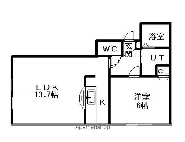 モデュロールN483-Ⅲ(1LDK/2階)の間取り写真