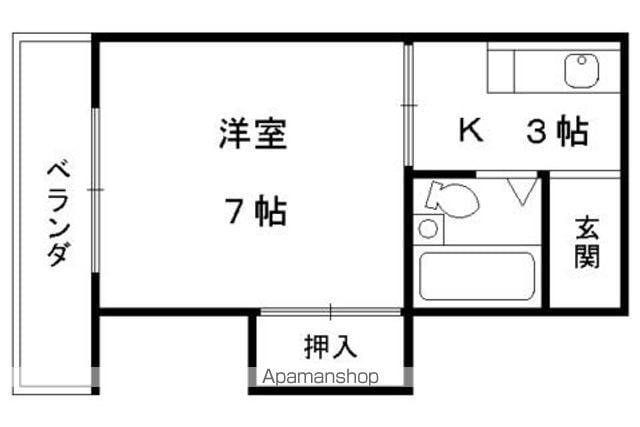 シャンブル深草(1K/1階)の間取り写真